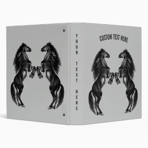 Upright Wild Horse Custom Text and Colour Binder