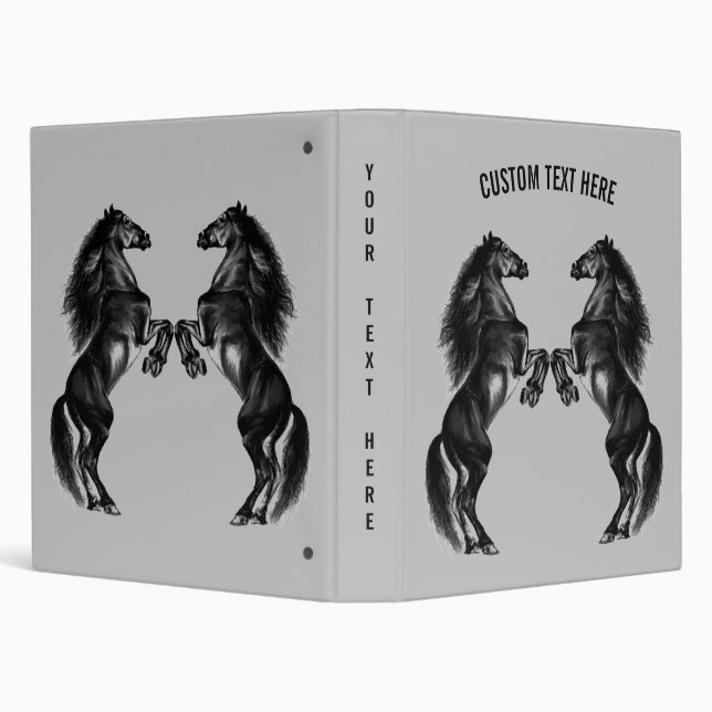 Upright Wild Horse Custom Text and Colour Binder (Background)