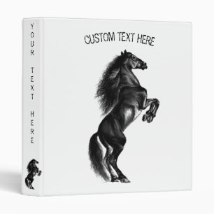 Upright Wild Horse Custom Text Binder