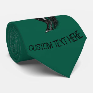 Upright Wild Horse Neck Tie Custom Text and Colour