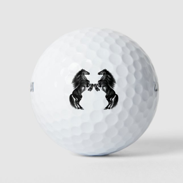 Upright Wild Horses Golf Balls (Front)