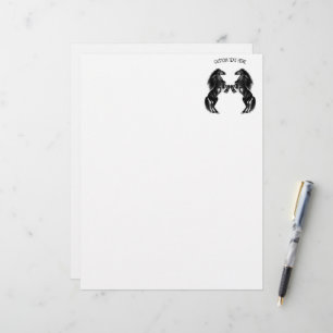 Upright Wild Horses Letterhead with Custom Text