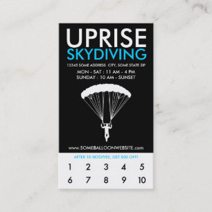 uprise skydiving rewards program loyalty card