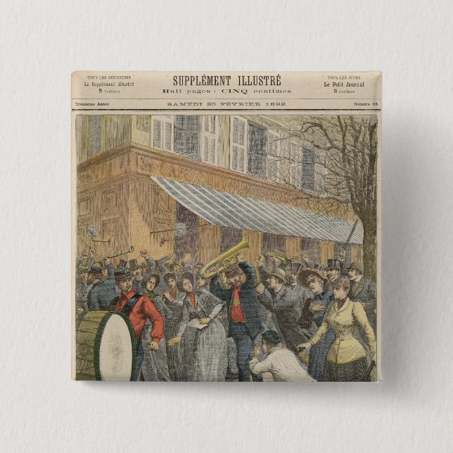 Uprising against a Salvation Army 2 Inch Square Button (Front)