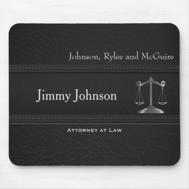 Upscale Black Leather - Lawyer Design Mouse Pad (Front)