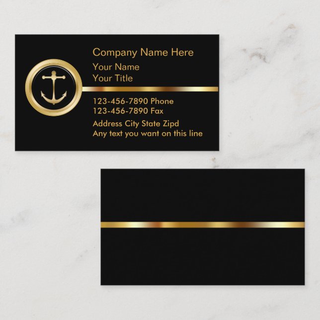 Upscale Boating Business Cards (Front/Back)