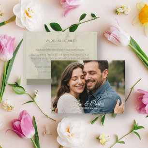 Upscale Cruise Photo Destination Wedding Details Enclosure Card
