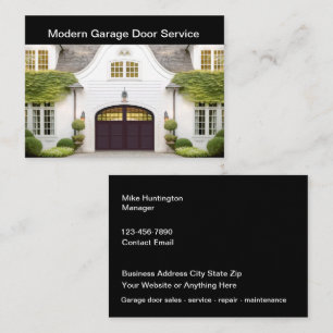 Upscale Modern Garage Door Services Business Card