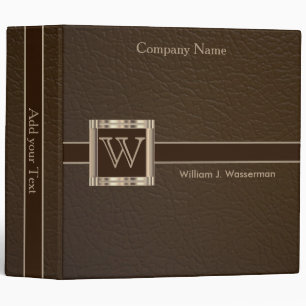 Upscale Monogram Chocolate Leather 2" Design Binder