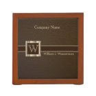 Upscale Monogram Chocolate Leather
