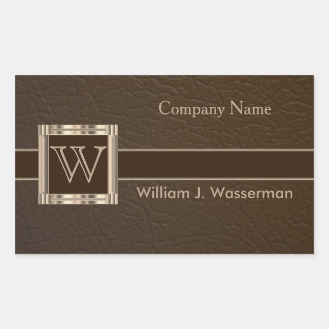 Upscale Monogram Chocolate Leather Sticker (Front)