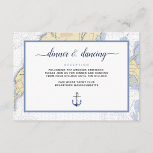 Upscale Nautical Martha's Vineyard Event Reception Enclosure Card