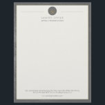 Upscale office grey leather look and gold lawyer letterhead<br><div class="desc">Luxury attorney at law office simple elegant letterhead template with a faux gold scale of justice and laurels logo and custom script on an off white background with a solid dark grey faux leather looking (PRINTED) frame. Personalize it with your information! Suitable for legal, notary, lawyer, attorney, advocate, legal advisers,...</div>
