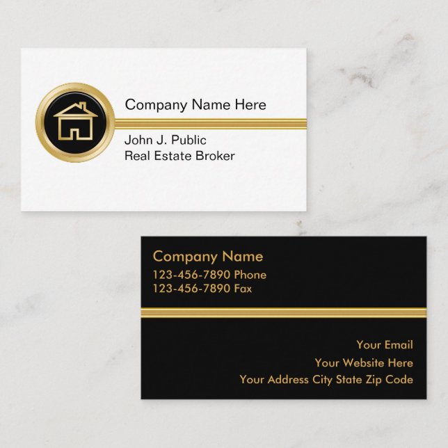 Upscale Real Estate Business Cards (Front/Back)