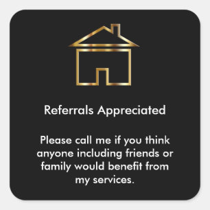 Upscale Realtor Referral Appreciation Square Sticker