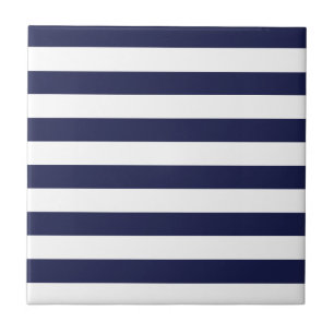 Upscale Venetian Venice Blue White Stripe Pattern Tile