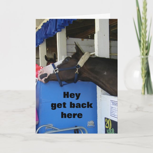 UPSET COMEDIC HORSE SAYS **HAPPY BIRTHDAY** CARD (Front)