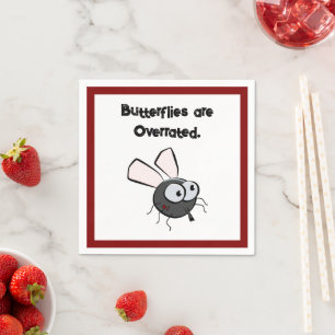 Upset Mosquito Thinks He's Cute Funny Bug Cartoon Napkin