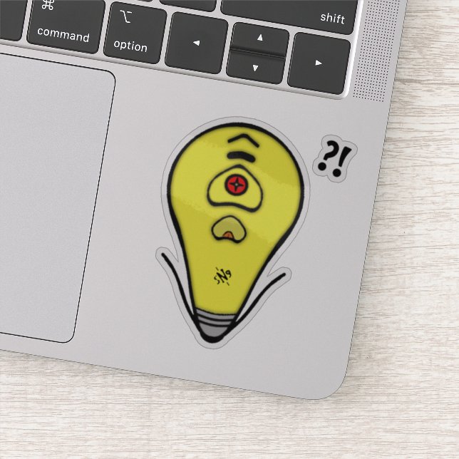 Upset yellow light bulb v1 (Detail)