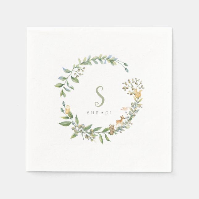 Upsherin Forest Animal Napkins (Front)