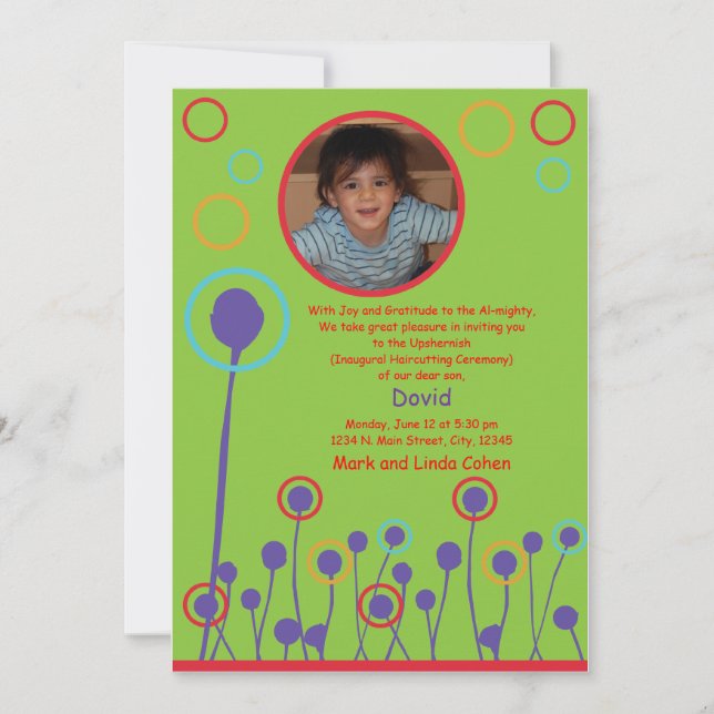 Upshernish invite (Front)