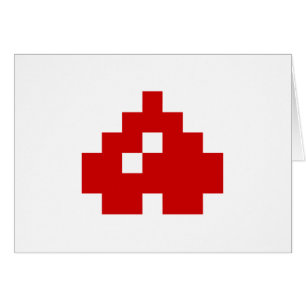 Upside Down 8 Bit Pixel Heart Card