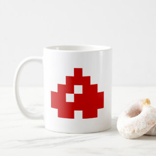 Upside Down 8 Bit Pixel Heart Coffee Mug