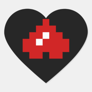 Upside Down 8 Bit Pixel Heart Sticker