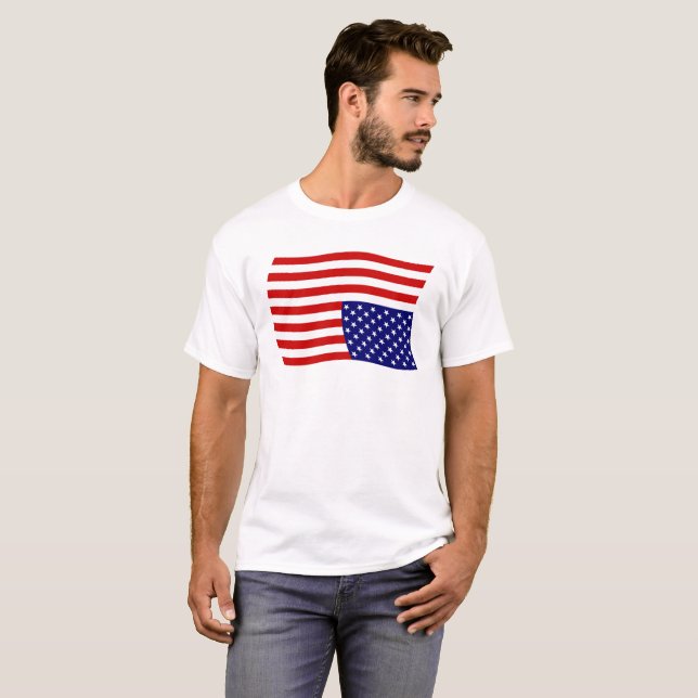 Upside Down American Flag Distress - Anti Trump T-Shirt (Front Full)