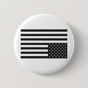 Upside Down American Flag in Black. 2 Inch Round Button