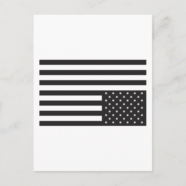 Upside Down American Flag in Black. Postcard (Front)