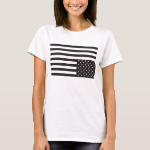 Upside Down American Flag in Black. T-Shirt