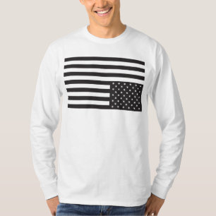 Upside Down American Flag in Black. T-Shirt