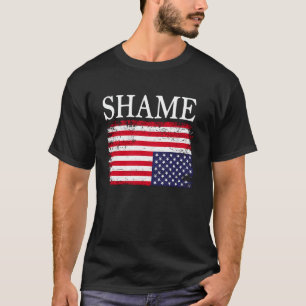 Upside down American flag Shame Anti government Po T-Shirt