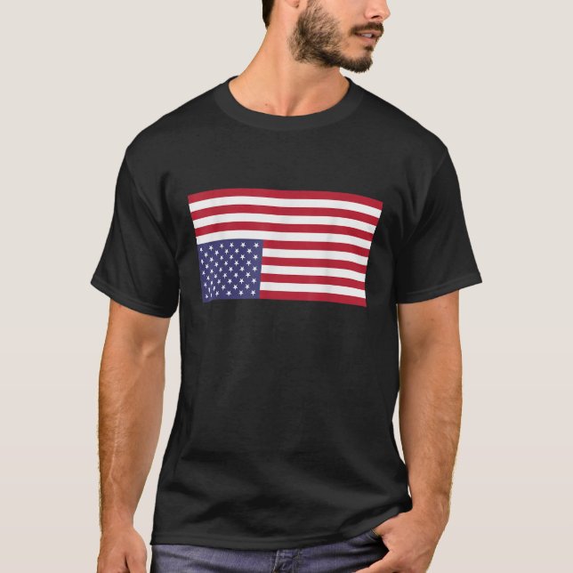 Upside Down American Flag US in Distress Tshirt (Front)