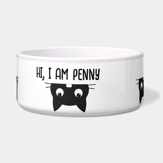 Upside down Black cat Pet Bowl  (Front)