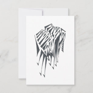 Upside Down Black White Abstract Tribal Tattoo Art Thank You Card