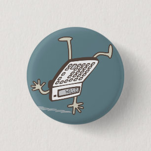 Upside Down Calculator Hello Retro Flair 1 Inch Round Button
