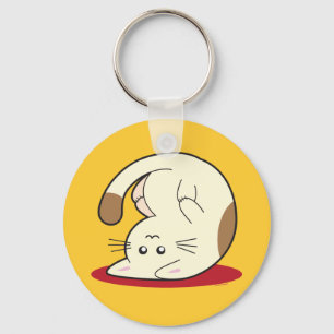 Upside Down Cat Keychain