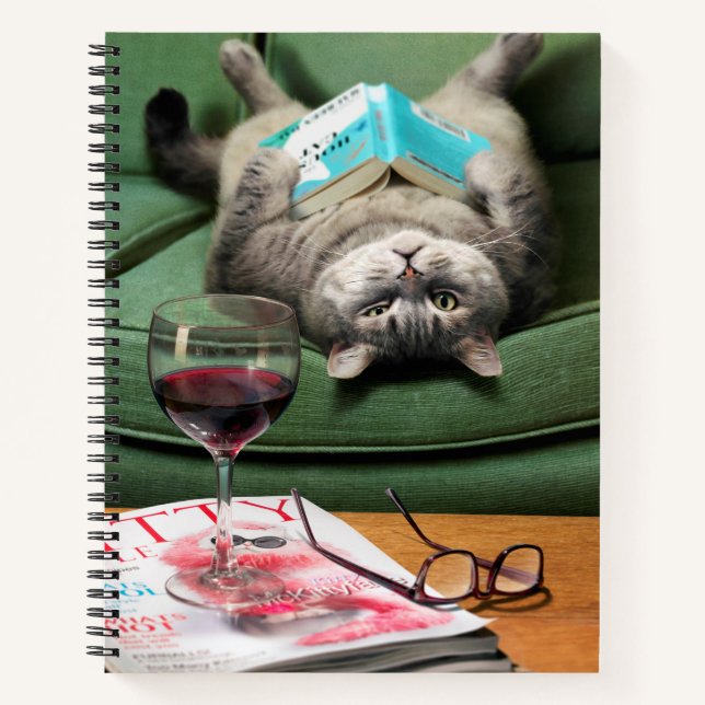 Upside Down Cat Reading Book (Front)