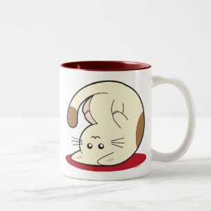 Upside Down Cat Two-Tone Coffee Mug