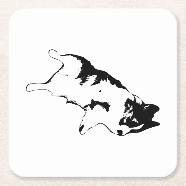 Upside-Down Charm Square Paper Coaster (Front)