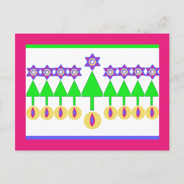 Upside Down Christmas Hanukkah Postcard (Front)