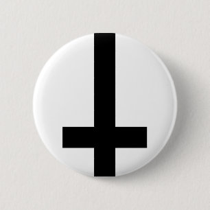 Upside Down Cross 2 Inch Round Button