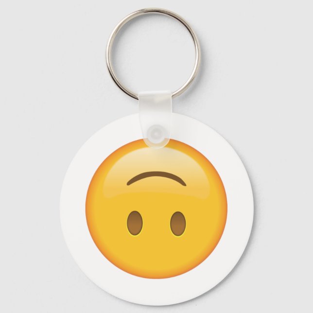 Upside Down Face - Emoji Keychain (Front)