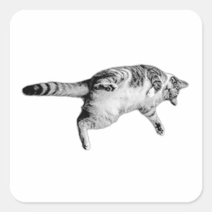 Upside-Down Fun in Monochrome Square Sticker