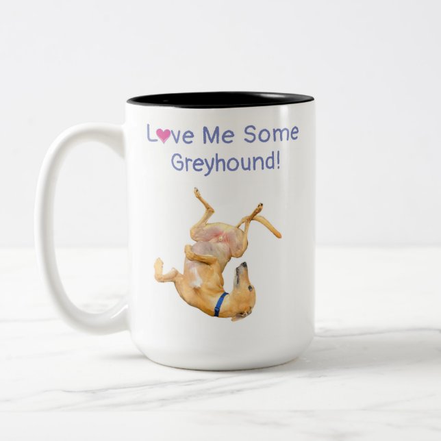 Upside Down Greyhound Two-Tone Coffee Mug (Left)