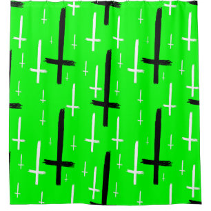 upside down inverted cross acid green black