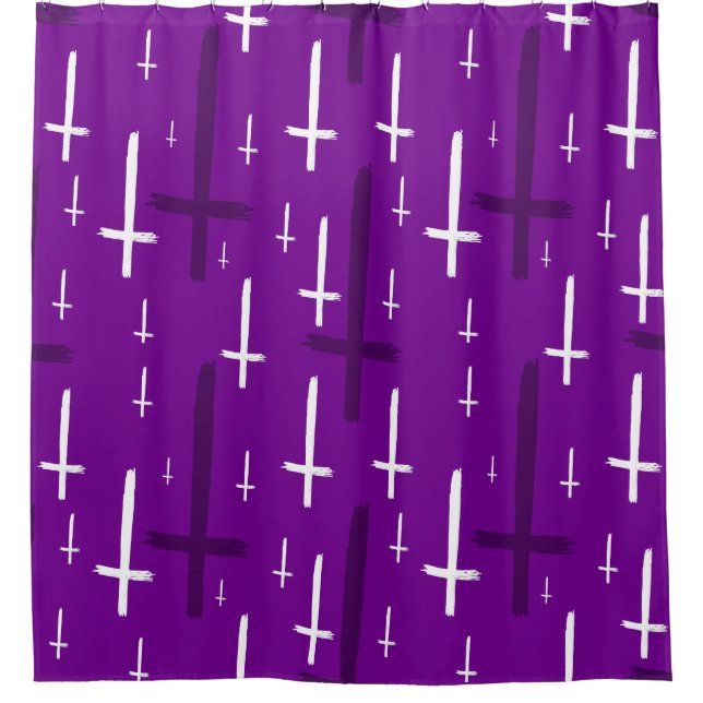 upside down inverted cross purple (Front)