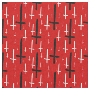 upside down inverted cross red black fabric